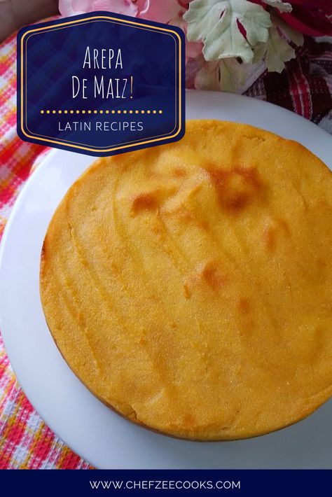 Arepa de Maiz is a Dominican Style Arepa Dulce also known as Torta Dominicana. It's essentially a cornmeal pudding that's perfect as a snack or breakfast. Nothing tastes better than a piece of Arepa Dulce with your morning coffee. Trust me, you definitely want to give this easy recipe a try!  #ChefZeeCooks #Arepas #DominicanFood #Sweets #Desserts #Cornbread Dominican Arepa, Dominican Breakfast, Cornmeal Pudding, Dominican Cooking, Dominican Recipes, Arepas Recipe, Torta Recipe, Sweet Condensed Milk, Latin Recipes