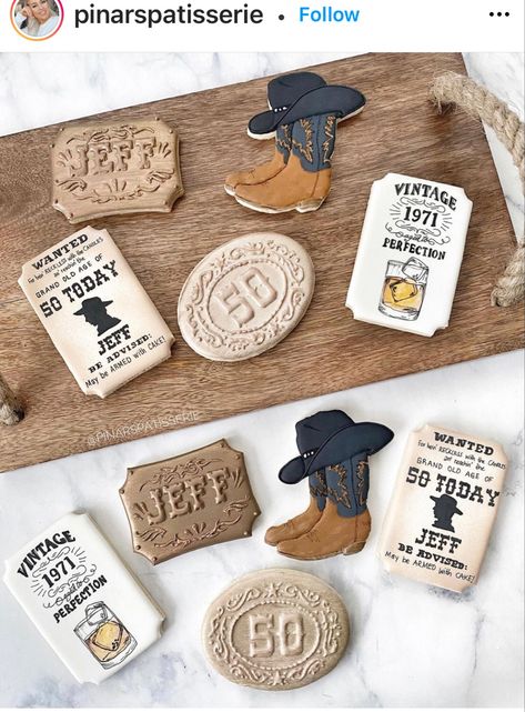 Belt Buckle Cookies, Cowboy Sugar Cookies Decorated, Cowboy Theme Cookies, Wild West Cookies, Cowboy Cookies Decorated, Rodeo Cookies, Western Cookies, Country Cake, Cowgirl Cookies