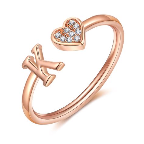 Heart Initial Ring for Women Silver Rose Gold Plated Heart Capital Letter Initial Rings Stackable Rings for Women Adjustable Heart Alphabet Letter Rings Jewelry Gifts for Women Alphabet Rings Gold, Fingers Rings, Heart Alphabet, Ring For Women Silver, Letter Rings, Initial Rings, S Letter, Letter Ring, Expression Of Love