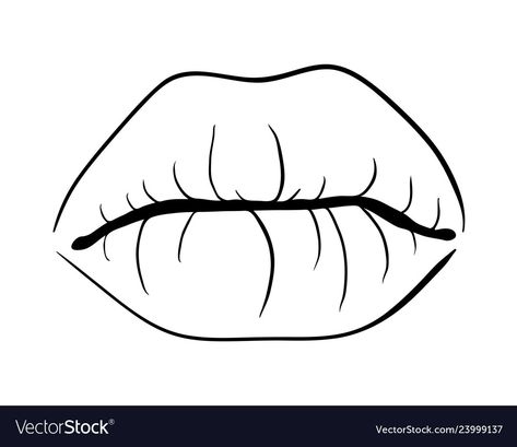 Smile Drawing Easy, Smiling Drawing, Outline Cartoon, Drawing Lips, Smile Drawing, Cartoon Pumpkin, Lips Drawing, Female Cartoon, Beautiful Illustration