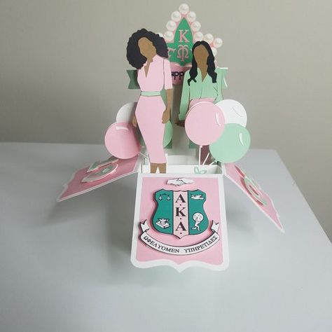 Alpha Kappa Alpha Crafts, Aka Sorority Gifts, Celebration Box, Aka Sorority, Delta Sigma Theta Sorority, Alpha Kappa Alpha Sorority, Gift Card Boxes, Alpha Kappa Alpha, Sorority Gifts