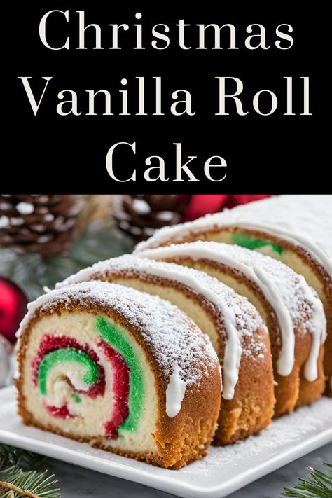 The Christmas Vanilla Roll Cake is a festive classic that beautifully combines elegance with simplicity. Perfect for holiday celebrations, this dessert stands out with its light, fluffy texture and rich vanilla flavor. It’s not only a treat for the taste buds but also a visual delight, often adorned with seasonal decorations that make it a Holiday Cake Roll Recipes, Christmas Cake Rolls, Vanilla Cake Roll Recipe, French Vanilla Cake Mix Recipes, Christmas Vanilla Roll Cake, Vanilla Cake Roll, Vanilla Roll Cake, Roll Cake Recipe Vanilla, Vanilla Cake Mix Recipes