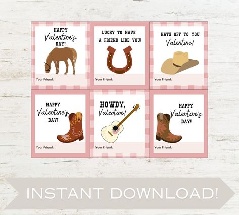 Valentine Hats, Diy Valentines Cards, Valentines Printables Free, Pink Plaid, Cow Girl, Valentine Day Cards, Cardstock Paper, Diy Cards, Happy Valentine