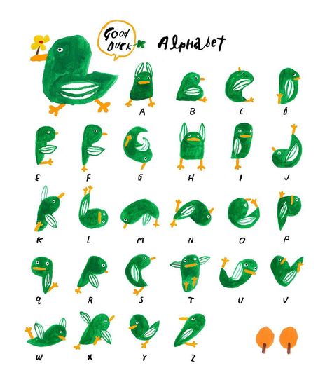 Instagram Duck Alphabet, Alphabet Illustration, Lettering Alphabet, Making Out, Art Reference, Alphabet, Instagram Profile, Cute Animals, Typography