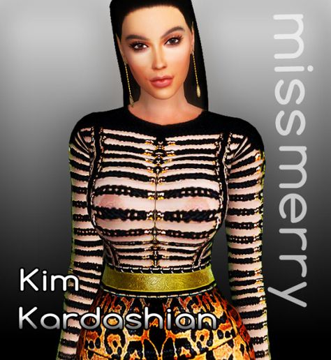 Sims 4 CC's - The Best: Kim Kardashian by Miss Merry The Sims Kim Kardashian Dress, Kim Kardashian Dresses, Kim Kardashian Style, Kardashian Style, Sims 4 Cc, The Sims 4, Hippie Style, Kim Kardashian, The Sims