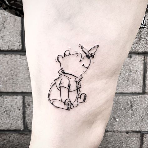 Simple Winnie the Pooh Tattoo -11____13 Traditional Winnie The Pooh, Pooh Tattoo Ideas, Winnie The Pooh Tattoo Ideas, Black And Grey Traditional, Winnie The Pooh Tattoo, Pooh Tattoo, Winnie The Pooh Tattoos, Simbolos Tattoo, Disney Tattoos Small