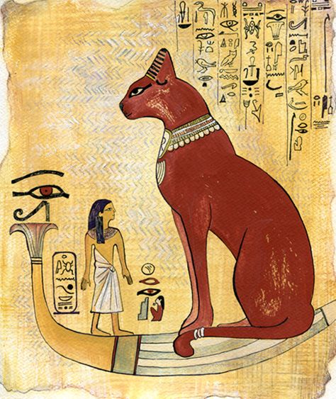 Cat inspired by Egyptian art, watercolor illustration Ancient Egypt Crafts, Egypt Cat, Egyptian Drawings, Egyptian Cats, Egyptian Cat, Editorial Art, Open Art, Egypt Art, Different Art Styles