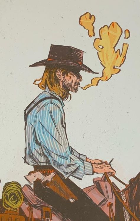 Cowboy Cartoon Aesthetic, Cowboy Comic Art, Cowboy Png Aesthetic, Space Cowboy Drawing, Cowboy Design Character, Western Comic Art Style, Cowboy Sketch Drawing, Cowboy Art Reference, Cowboy Aesthetic Art