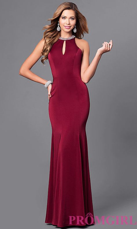 Long Burgundy Gown With Jeweled Keyhole Neckline Black Tulle Wedding Dress, Red Satin Prom Dress, Affordable Evening Dresses, Red Formal Dresses, Long Formal Dresses, Formal Prom Dresses Long, Trendy Dresses Summer, Simply Dresses, Prom Dresses Long Mermaid