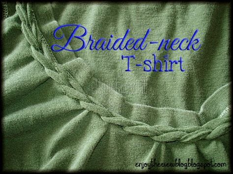 T Shirt Remake, Braided T Shirts, Umgestaltete Shirts, Altered T Shirts, Shirt Transformation, Shirt Makeover, Cut Up Shirts, Sewing Pockets, T Shirt Hacks