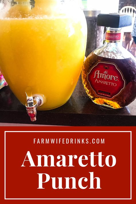 Amaretto Punch combines the best punch recipe with amaretto for the best spiked punch recipe for every occasion from holidays to showers. #Punch #SpikedPunch #Cocktail #Cocktails Amaretto Punch, Best Punch Recipe, Spiked Punch, Party Punch Recipes, Alcoholic Punch, Hey Bartender, Punch Recipe, Fun Cakes, Dinner Guests