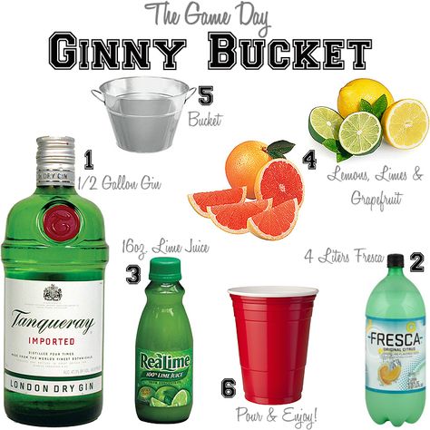 Punch Bowl Ideas, Gin Bucket, Turkey Baster, Gin Lemon, Bowl Ideas, Tailgating Recipes, Secret Secret, Master List, Punch Bowls