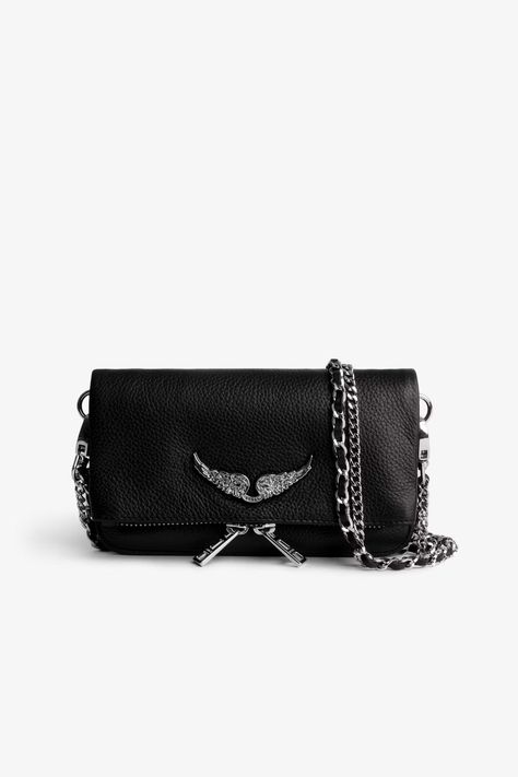 Swing Your Wings Rock Nano Clutch mini bag black women | Zadig&Voltaire Zadig And Voltaire Bag, Zadig And Voltaire, Black Mini, Leather Clutch, Designer Bags, Clutch Purse, Metal Chain, Magnetic Closure, Chain Strap