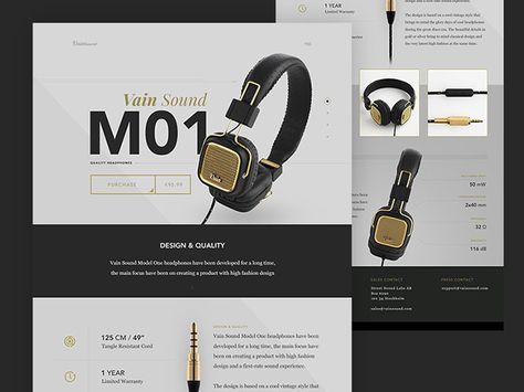 Vain Sound Model One Product Page Product Description Design, Slider Ui, Blog Design Inspiration, Beautiful Websites, Web Layout Design, Blog Design, Theme Design, Design Layout, Page Design