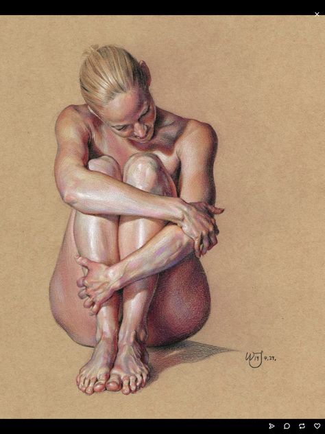 Kraft Paper Drawing, Cnc Art, Academic Art, Art Female, Pencil Painting, Contemporary Art Painting, Figure Study, Toned Paper, Female Figure