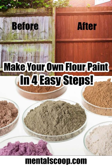 Flour Paint, Paint Renovation, Make Your Own Flour, Old Wooden Fence, How To Make Flour, Paint Stirrers, Type Of Paint, Homemade Paint, Painting Old