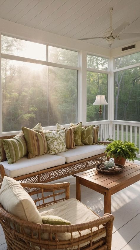 Get Inspired: 15 Modern Lean-To Screened Porch Plans for Stylish Outdoor Living - livelytrend.com Screen Porch Ideas Farmhouse, Small Screened In Back Porch Ideas, Porch Enclosure Ideas, Cozy Screened In Porch, Coastal Sunroom, Small Screened Porch, Screened In Porch Ideas, Screened In Back Porch Ideas, Closed In Porch