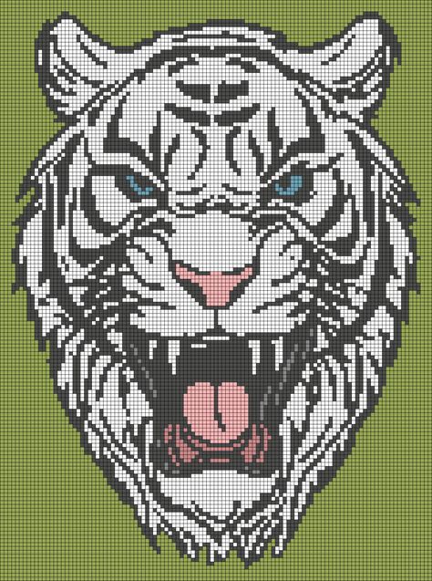 Tiger Alpha Pattern, Pixelated Design, Graduation Cap Decoration Diy, Modele Pixel Art, Easy Perler Bead Patterns, Pixel Art Templates, Pixel Crochet, Barn Quilt Patterns, Pixel Art Grid