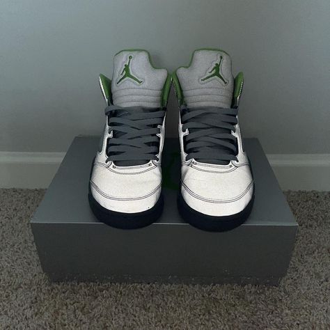 Size 8 Jordan 5 green bean - Depop Jordan 5 Green Bean, Green Bean, Jordan 5, Green Beans, Jordan, Green, Quick Saves