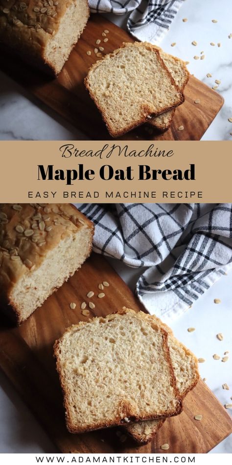 Bread Machine Maple Oatmeal Bread Organic Bread Machine Recipes, Clean Bread Machine Recipes, Whole Grain Bread Machine Recipes Healthy, Vegan Bread Maker Recipes, Recipes For Bread Maker, Fall Bread Machine Recipes, Oat Bread Machine Recipes, 1lb Bread Machine Recipes, Bread Maker Oatmeal Bread