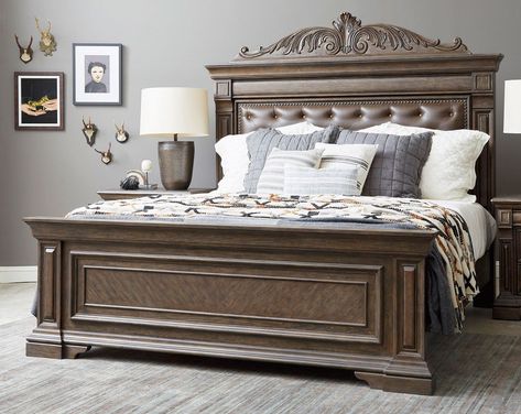 Upholstered Bedroom Set, Decor Bedroom Ideas, Guest Bedroom Design, Wood Bed Design, Bedroom Trends, Wooden Bed Design, Dekorasi Kamar Tidur, King Bedroom Sets, Bedroom Panel