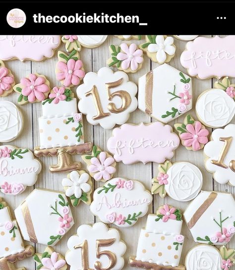 Gold Cookies, Instagram Cookies, Anniversary Cookies, Happy Birthday Cookie, Theme Cookies, Homemade Sweets, Cookie Time, Beautiful Cookies, Cookie Ideas