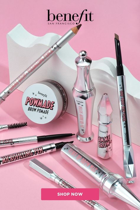 Benefit Cosmetics' Brow Family covers all your brow needs: 💕POWmade is made to fill, sculpt and define brows. 💕24-Hour Brow Setter Clear Brow Gel sculpts, shapes, lifts, & locks brows in place. 💕Precisely, My Brow Pencil creates natural-looking, hair-like strokes. 💕Goof Proof Eyebrow Pencil features a custom, non-sharpen “goof-proof” tip, soft color and a glide-on formula for easy & fast brow filling. 💕Brow Microfilling Pen mimics natural brow hairs creating a microbladed effect. Ramadan List, Brow Aesthetics, Preppy Vanity, Benefit Cosmetics Brow, Goof Proof Brow Pencil, Brow Routine, Tinted Eyebrow Gel, Precisely My Brow Pencil, Benefit Brow