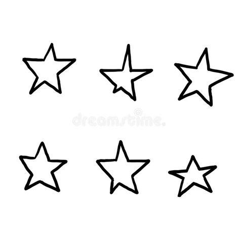 Star Hand Drawn, Star Hand Drawing, Hand Drawn Star Tattoo, Cute Star Illustration, Cartoon Star Tattoo, Wonky Star Tattoo, Funky Star Tattoo, Comet Doodle, Star Cartoon Drawing