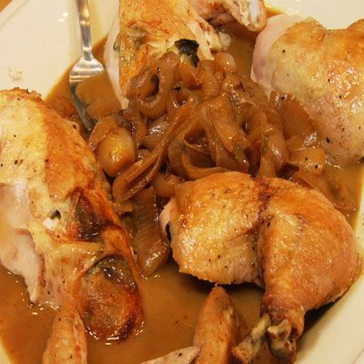 Chicken Au Jus, Simple Roast Chicken, Jus Recipe, Chicken Jus, Au Jus Recipe, Meaty Meals, Easy Roast Chicken, Chicken Menu, Basil Recipes