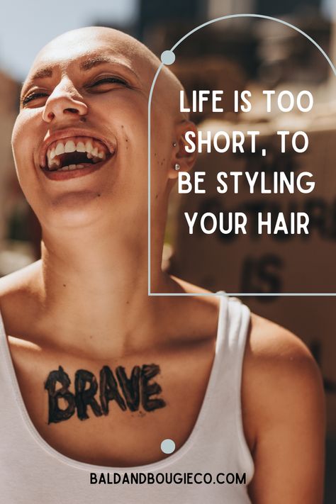 Bald Girl Aesthetic, Buzzcut Women Aesthetic, Positive Aesthetic, Bald Head Women, Shaved Heads, Affirmations Positive, Go For It Quotes, Bald Hair, Unique Jackets