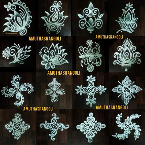 Mini Rangoli, Small Free Hand Rangoli, Rangoli Designs Easy, Very Easy Rangoli Designs, Rangoli Designs Photos, Easy Rangoli Designs Diwali, Rangoli Side Designs, Simple Flower Design, Rangoli Designs Latest