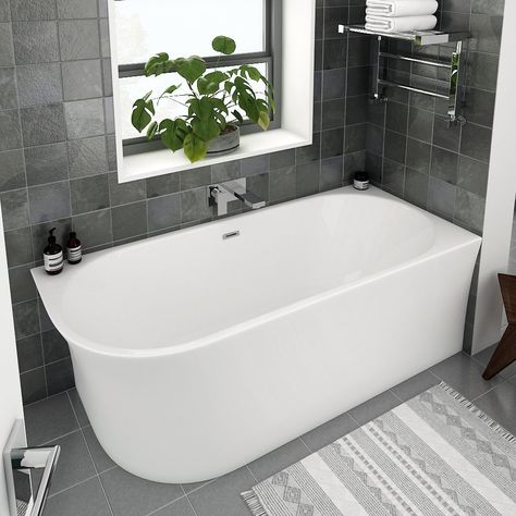 Cozy Bathroom, Corner Bath, Corner Tub, Roll Top Bath, Standing Bath, Modern Baths, Bath Taps, Bathroom Renos, Small Bathroom Decor