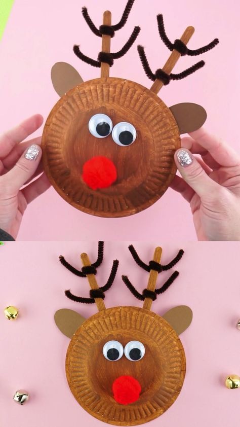 Craft At Home, Cute Christmas Reindeer, December Crafts, Aktiviti Kanak-kanak, Reindeer Craft, Christmas Crafts For Toddlers, Preschool Christmas Crafts, Christmas Crafts For Kids To Make, Toddler Arts And Crafts