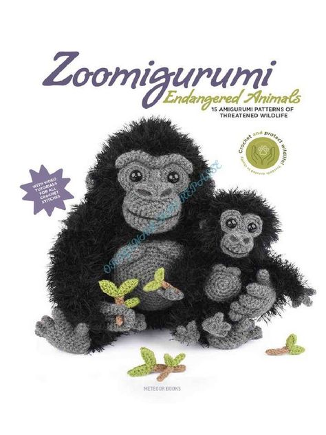 Zoomigurumi Free Pattern, Free Crochet Gorilla Patterns, Turquoise Yarn, Amigurumi Animals, Crochet Animals Free Patterns, Yarn Tail, Endangered Animals, Crochet Toy, Amigurumi Toys