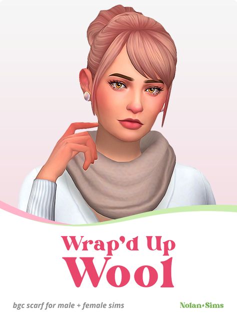 Wrap'd Up Wool Scarf | Nolan-Sims on Patreon Nolan Sims Cc, Sims 4 Scarf Cc, Sims 4 Scarf, Female Sims, Childrens Scarf, Masculine Clothing, Cc Mods, Sims 4 Children, Bandana Headband