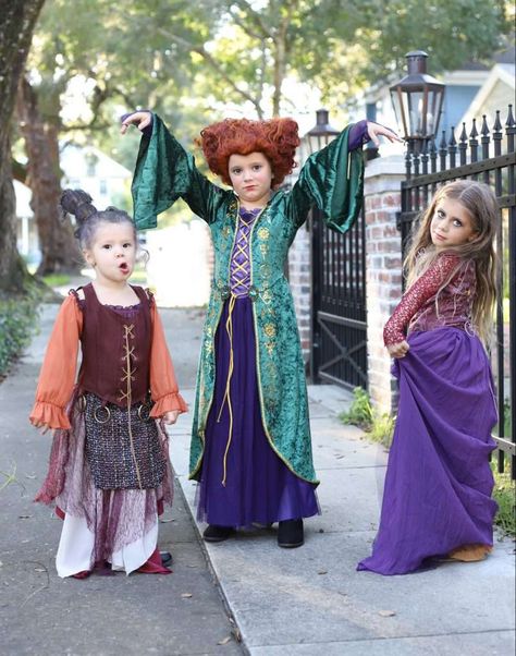 Family Hocus Pocus costume. Costume ideas for girls. Sanderson Sisters costumes for kids Billy Butcherson Costume, Sisters Costumes, Mary Sanderson Costume, Winifred Sanderson Costume, Sanderson Sisters Costumes, Hocus Pocus Halloween Costumes, Sarah Sanderson Costume, Sister Halloween Costumes, Hocus Pocus Costume