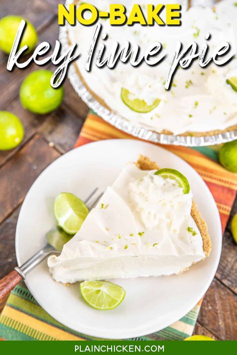 Key Lime Pie Recipe Easy, Key Lime Pie Recipe No Bake, No Bake Key Lime Pie, No Bake Key Lime, Key Lime Filling, Key Lime Desserts, Key Lime Pie Easy, Lemon Cheesecake Recipes, Homemade Graham Cracker Crust