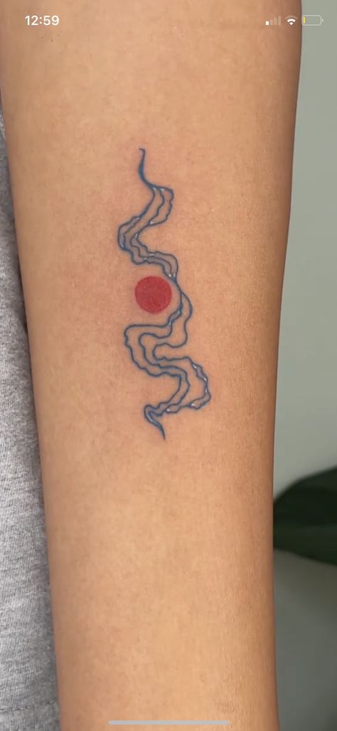 Blue And Orange Tattoo, Orange Ink Tattoo, Orange Tattoo, Colour Tattoo For Women, Girls Tattoo, Blue Tattoo, Abstract Tattoo, Tattoo Inspo, Pretty Tattoos