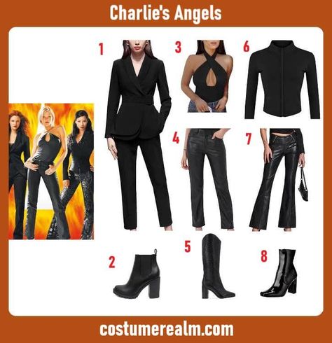 Dress Like Charlie’s Angels Costume Guide For Halloween Charlies Angels Costume, Angels Costume, Charlie S Angels, Angel Halloween Costumes, Costume Guide, Halter Neck Bodysuit, Classy Halloween Costumes, Classy Halloween, Charlie’s Angels