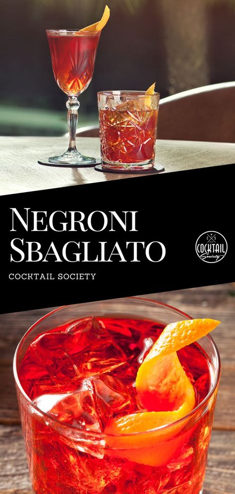 The Negroni Sbagliato literally is an "incorrect" or "mistaken" Negroni, which translates to the sparkling variation of the classic Negroni cocktail. #Negroni #NegroniSbagliato #Prosecco #Vermouth #Cocktail #CocktailRecipe #Italy #DolceVita #Sbagliato Negroni Sbagliato Cocktail Recipes, Negroni Sbagliato With Prosecco, Negroni Sbagliato Prosecco, Sbagliato Cocktail, Apple Iced Tea, Classic Negroni, Negroni Sbagliato, Vermouth Cocktail, Negroni Recipe