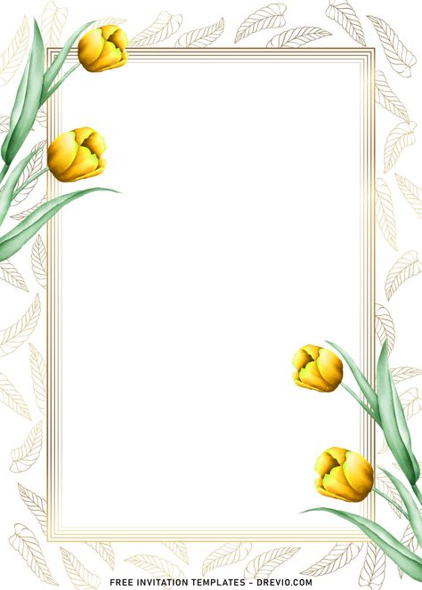 Cool 11+ Modern Gilded Gold Leaves And Tulip Birthday Invitation Templates For such a long period of time, people have been using flowers for various events, you can trace it back to the ancient Rome. They already knew how versatile it is to come up with flowers for their sp... Download this invitation for FREE at https://www.drevio.com/11-modern-gilded-gold-leaves-and-tulip-birthday-invitation-templates Tulip Birthday, Tulips Design, Free Printable Birthday Invitations, Free Printable Invitations, Tulip Design, Yellow Tulips, Gold Leaves, Printable Birthday Invitations, Gold Gilding