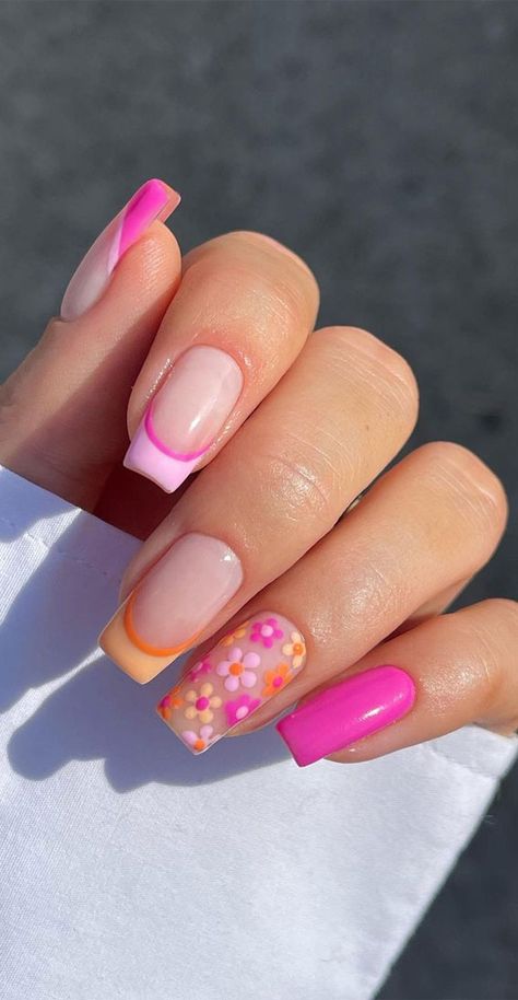 Broken Nails, Nagel Tips, Simple Gel Nails, Summery Nails, Classy Acrylic Nails, Cute Gel Nails, Short Acrylic Nails Designs, Funky Nails, Pretty Acrylic Nails