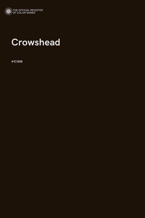 Crowshead - Color Name of Hex #1C1208 Vintage Hex Codes, Vintage Color Palette With Hex Codes, Goth Color Palette Hex Code, Vintage Color Palette Hex Code, Dark Academia Color Palette Hex Codes, Pastel Color Wallpaper, Color Of The Day, Hex Color Codes, Color Schemes Colour Palettes