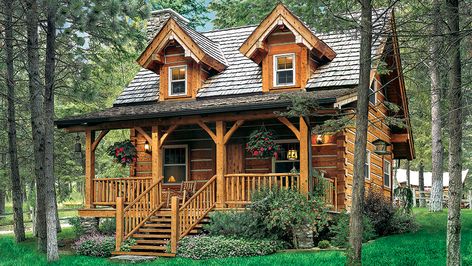 Log Cabin Living, Log Home Living, Small Log Cabin, Rustic Log Cabin, Cabin Floor, Cabin Floor Plans, Cottage Cabin, Cabin Living, Little Cabin