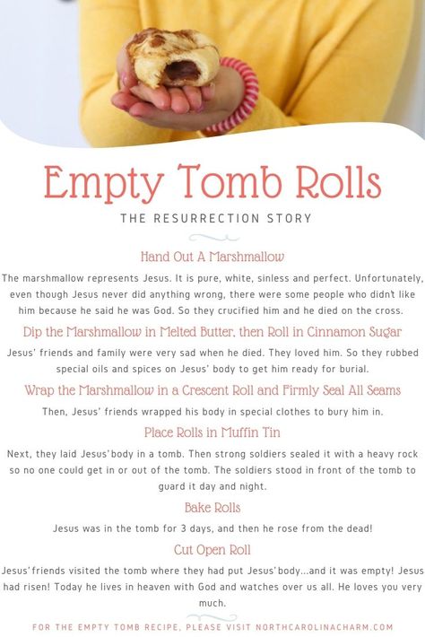 Empty Tomb Rolls, Resurrection Rolls, Christ Centered Easter, Easter Sunday School, The Resurrection Of Jesus, Empty Tomb, Easter Snacks, Resurrection Of Jesus, Resurrection Day