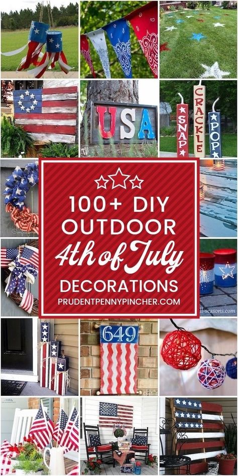 4 Th Of July Decorations, July Decoration, American Flag Decor, 4th July Crafts, Look Festival, Fourth Of July Decor, Patriotic Crafts, Diy Simple, 4th Of July Decorations