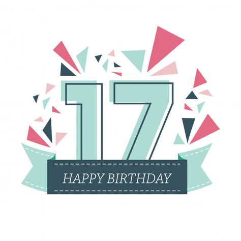 Happy Sweet Seventeen Birthday, Seventeen Happy Birthday, Seventeen Happy, Seventeen Birthday, Background Sweet, Happy Birthday Illustration, Seventeenth Birthday, Birthday Illustration, Happy Birthday Greetings