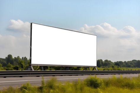 Empty roadside billboard on motorway, Blank advertisement board for marketing posters or banners, Marketing banner ad space on motorway or highway, Free Photo Highway Billboard, Advertisement Board, Marketing Banner, Banner Ad, Banner Images, Display Ads, Image 4k, Banner Ads, Free Photo