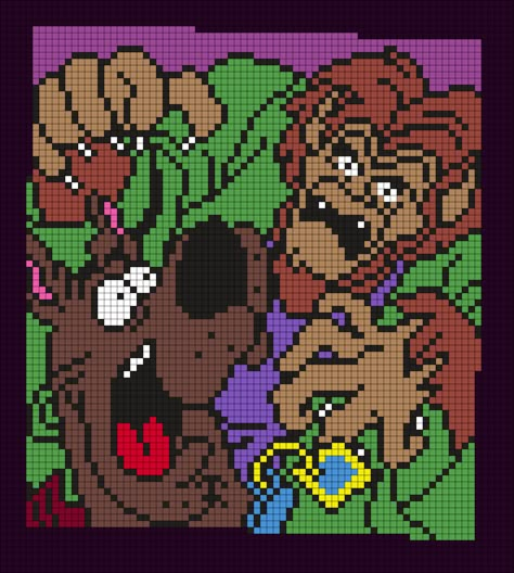 Scooby-Doo Meets The Werewolf Perler Bead Pattern / Bead Sprite Minecraft Pattern, Melty Bead Designs, Kandi Cuff Patterns, Kandi Cuffs, The Werewolf, Crochet Graph, Kandi Cuff, Pony Bead Patterns, Diy Perler Bead Crafts