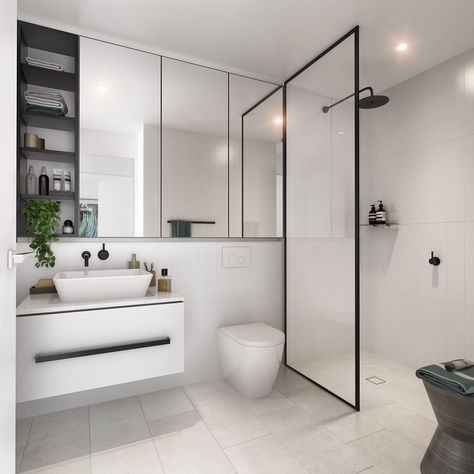 202/Granary Corner Edward Smith Street , Summer Hill NSW 2130, Image 3 Bathroom Scandinavian Style, Ensuite Layout, Bathroom Scandinavian, Bilik Air, Summer Hill, Flour Mill, Bad Inspiration, Small Bathroom Makeover, Toilet Design